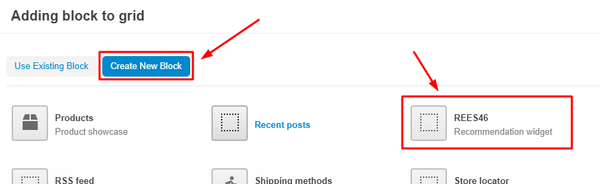 Set recommender block