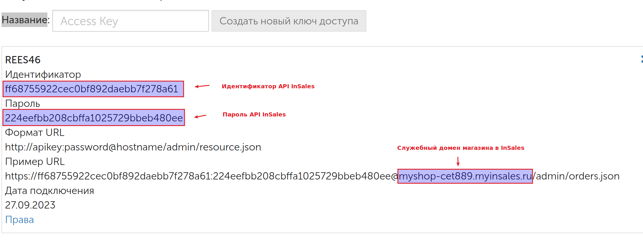 InSales настройка