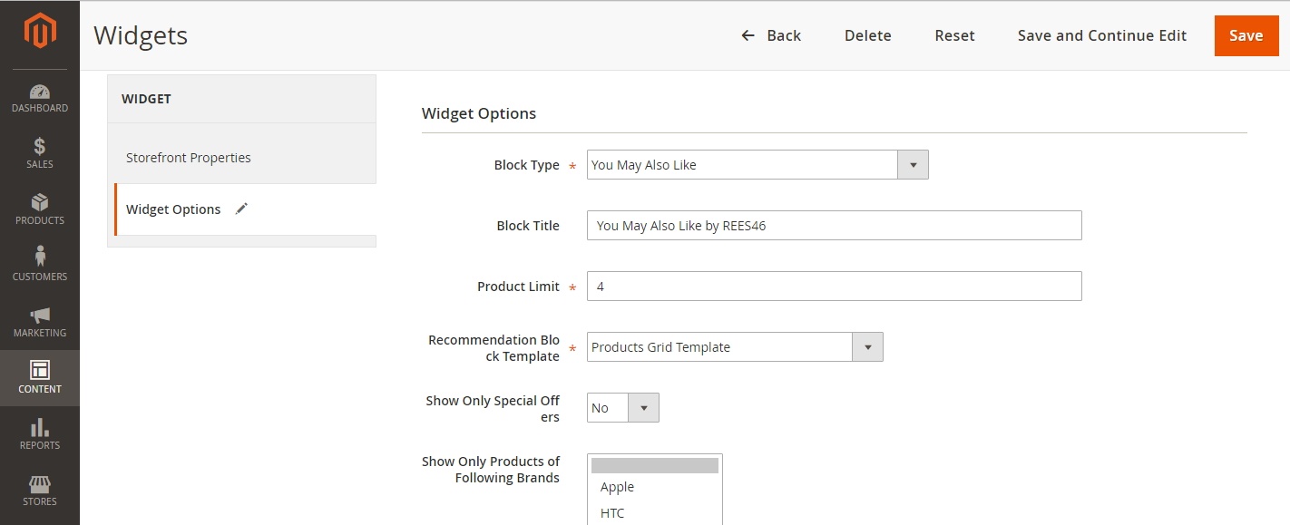 Product recommendations Magento