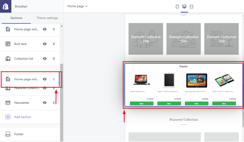 Установка блоков рекомендаций